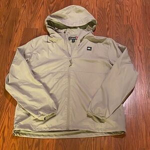 Quiksilver Men's Tan Hooded windbreaker. Size XL